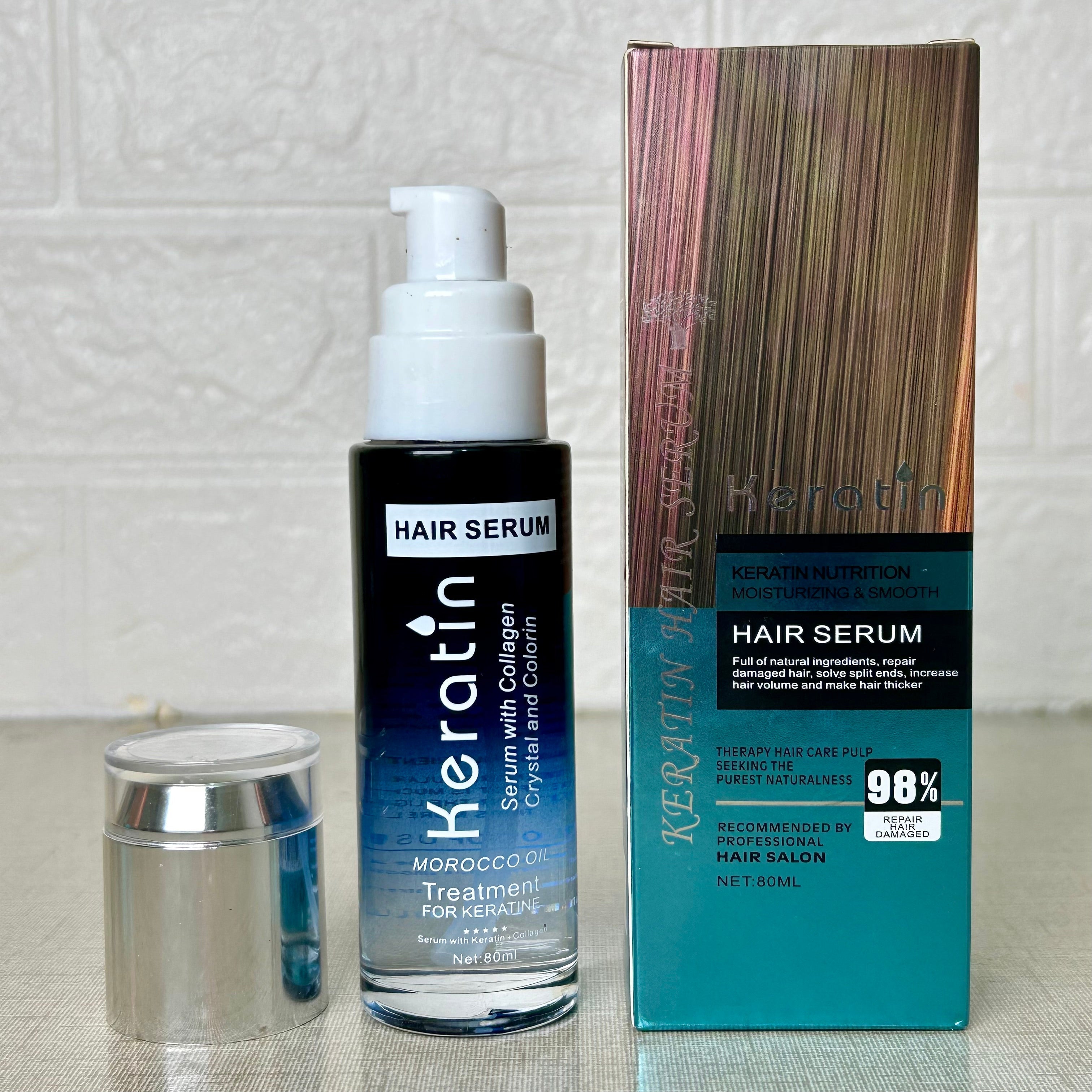 KERATIN MOISTURIZING & SMOOTH HAIR SERUM MOROCCO OIL 80ML - Classy Touch Pk